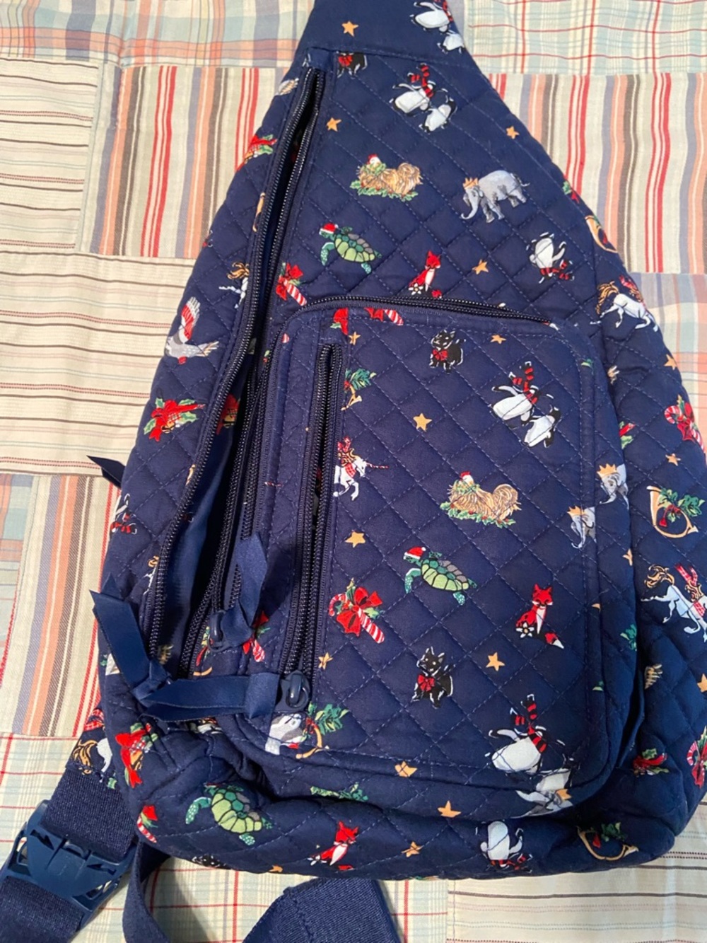 Vera Bradley Christmas Quilted Sling backpack